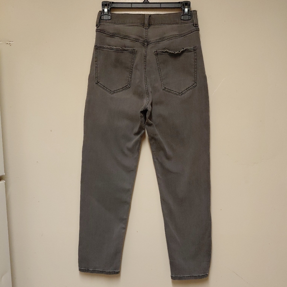 Express Super Highrise Grey Mom Jeans Size 0 Regular - Picture 2 of 12